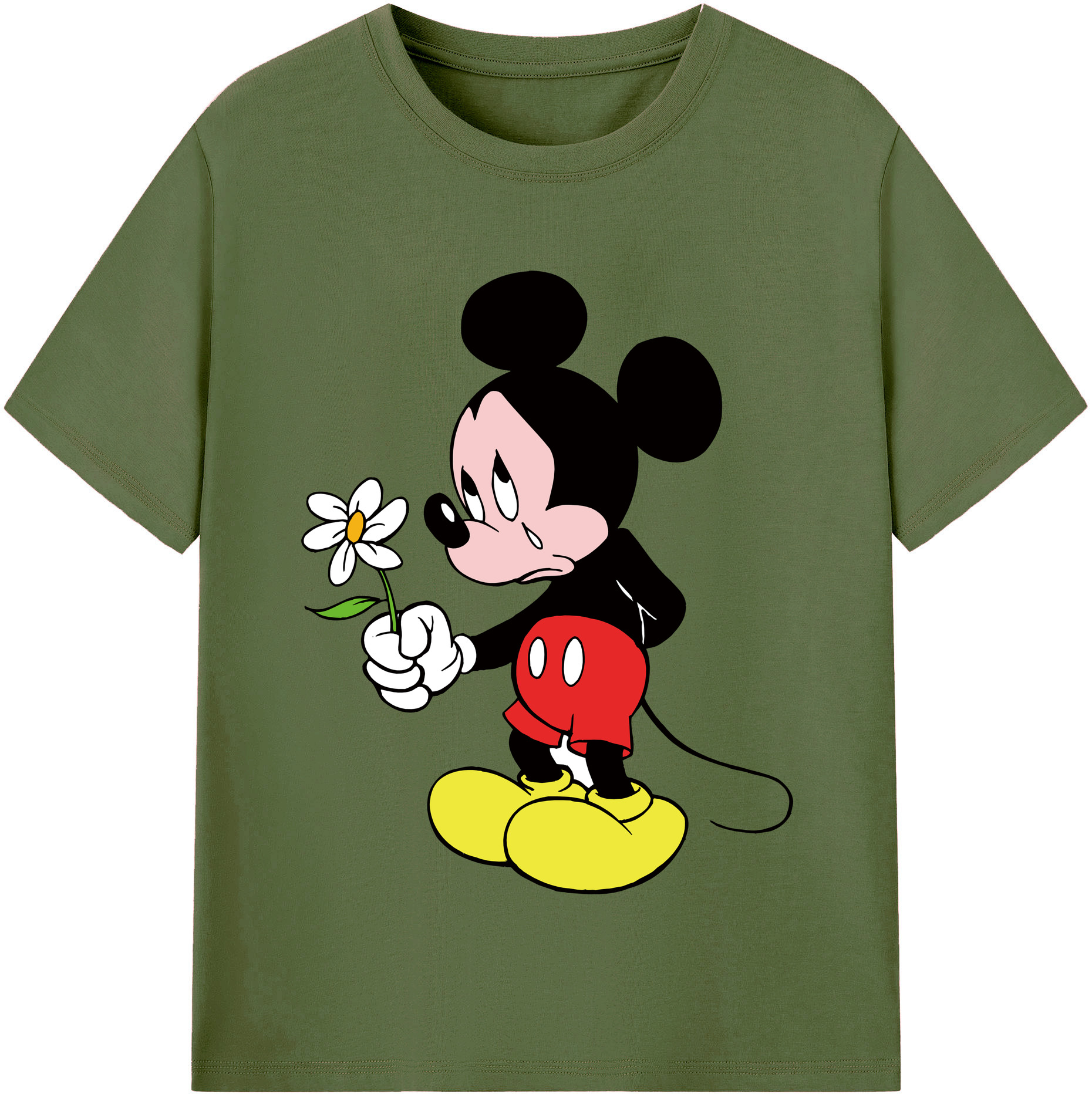 （画像用） ミッキーマウス Mickey Mouse 綿100％半袖Tシャツ（フロントプリント）